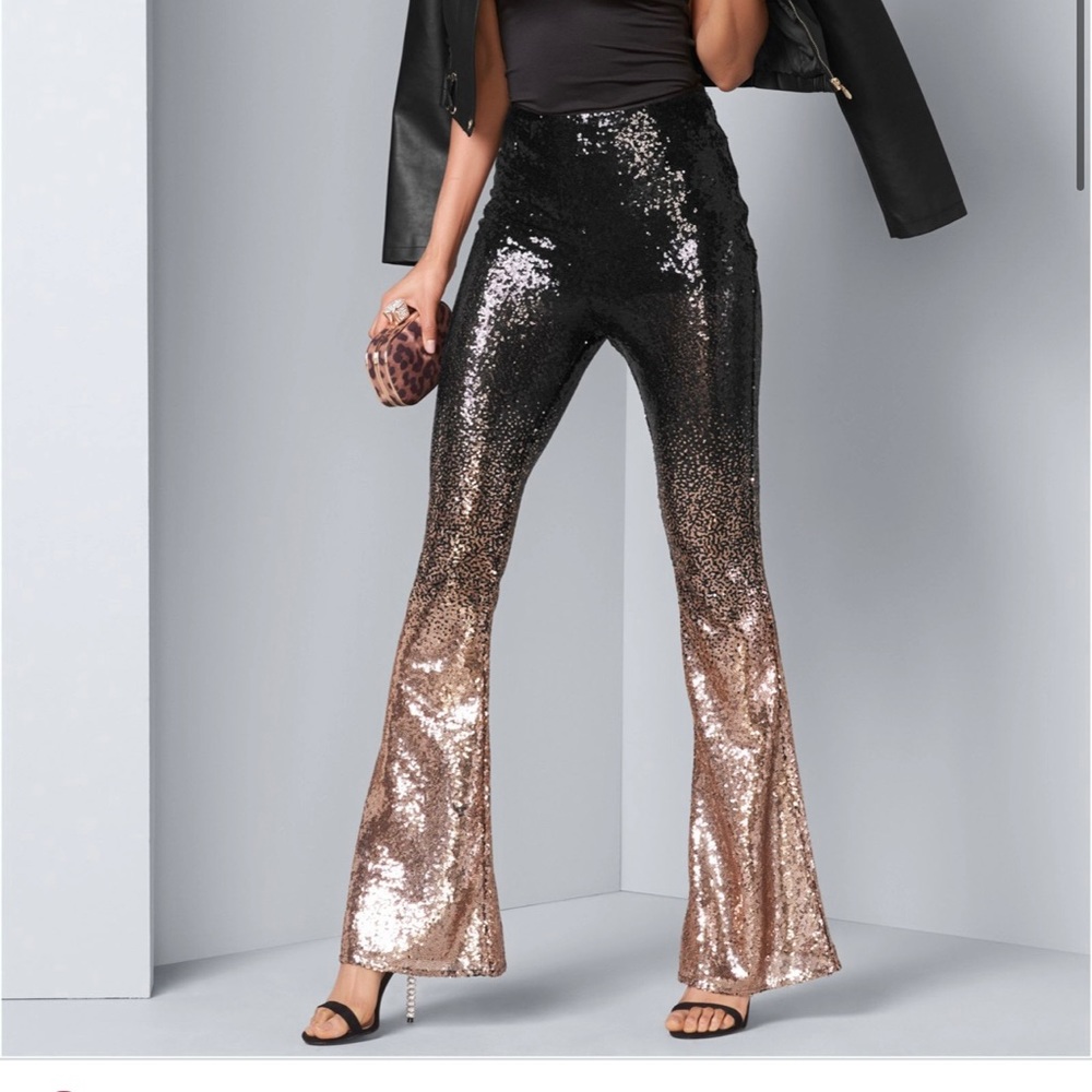 Sheer Ombré Sequin Pants